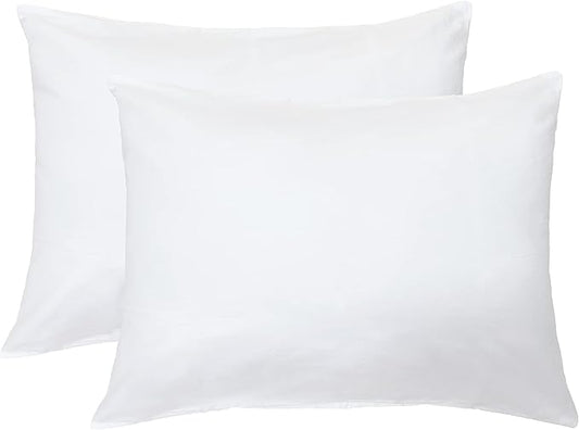 iMaylex Soft 100% Egyptian Cotton Zipper Pillow Case, Cozy and Lightweight Pillowcase, Set of 2, White, Queen, 20" x 30"