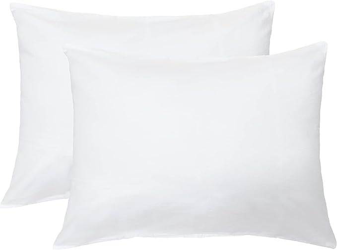 iMaylex Soft 100% Egyptian Cotton Zipper Pillow Case, Cozy and Lightweight Pillowcase, Set of 2, White, Standard, 20" x 26"