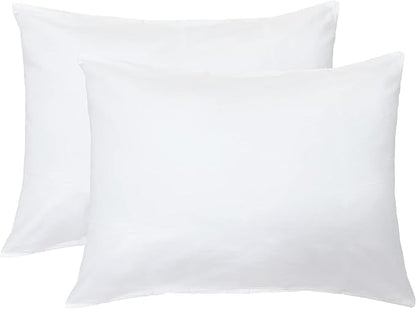 iMaylex Soft 100% Egyptian Cotton Zipper Pillow Case, Cozy and Lightweight Pillowcase, Set of 2, White, Standard, 20" x 26"