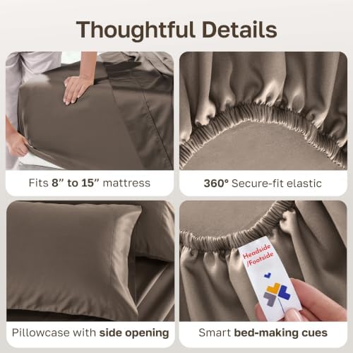California Design Den Softest 100% Cotton Sateen Twin Sheets Set, 3 Pcs Set