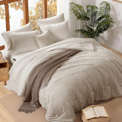 King Size Comforter Set- 7 Pieces Tufted Bed in a Bag King Bedding Sets