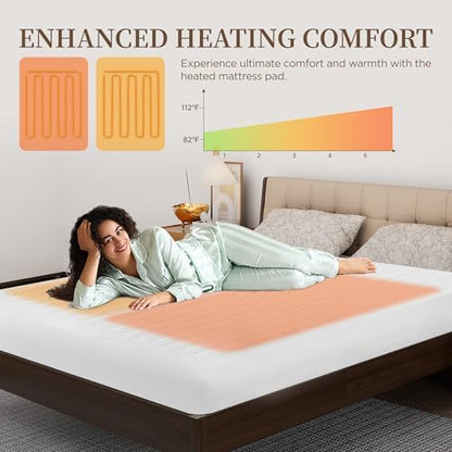 Texciting Heated Mattress Pad King Size,Bed Warmer with Dual Controller