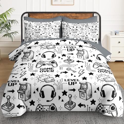 WeCozy 7 Pieces Full Comforter Set for Boys - Gaming Bedding for Kids