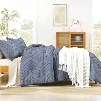 Litanika Oversized King Comforter Set, 3 Pcs Boho Tufted Bedding Set