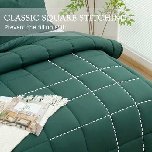 HIG 3pc Emerald Full Size Bedding Comforter Set Duvet Insert Blanket