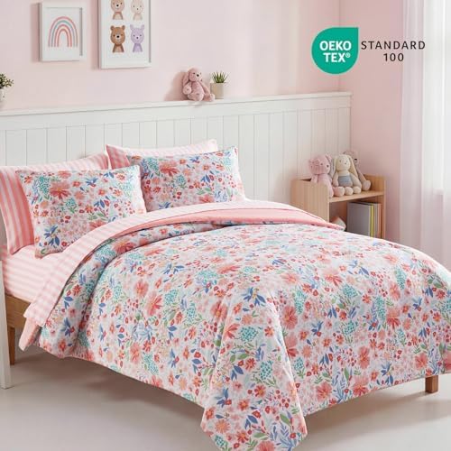 Full Size Comforter Sets for Girls - 7 Pieces Floral Full Size Bedding Sets