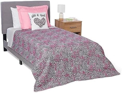 Northwest Classics Twin Sized Wild at Heart 6-Piece Bed in a Bag Set, All Seasons Bedding for Girls and Boys, Comforter, Flat Sheet, Fitted Sheet, Pillowcase, Pillow, Sham