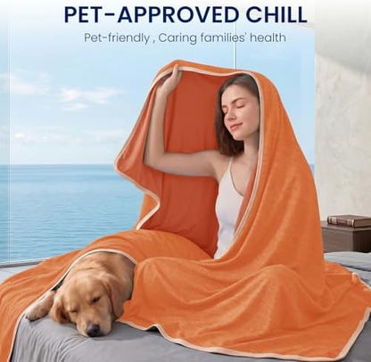 Topcee Cooling Blanket (90"x90"Queen Size) for Night Sweats Absorbs Heat to Keep Adults Cool on Warm Nights, Q-Max 0.5 Cooling Blankets for Hot Sleepers, Ultra-Cool Lightweight Blanket for Bed