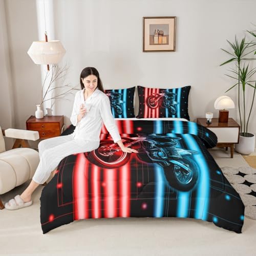 Feelyou Racing Motocross Rider Kids Bedding Set Boys Girls Twin Size