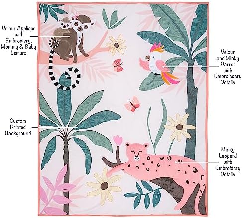 Lambs & Ivy Enchanted Safari Leopard/Lemur Jungle 3-Piece Baby Crib Bedding Set