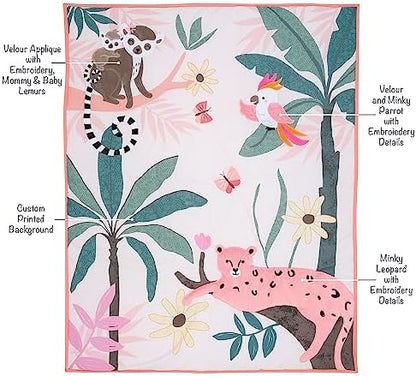 Lambs & Ivy Enchanted Safari Leopard/Lemur Jungle 3-Piece Baby Crib Bedding Set