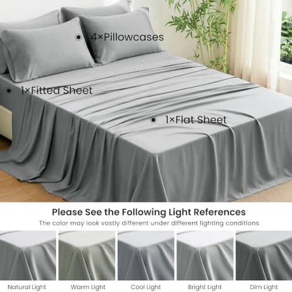 Love's cabin 100% Rayon Derived from Bamboo, Queen Sheet Set, 6 Pieces