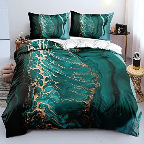Emerald Green Comforter Cover Queen Size Forest Green Pillow Covers Dark Green Duvet Cover Set Green Bed Set Olive Marble Bedding Sets