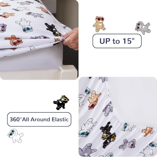 Viviland Twin Bedding Set for Boys 5 Piece Bed in a Bag with Comforter, Sheets, Pillowcases Soft Microfiber Kids Comforter Set, Oeko Certified, Machine Washable, Retro Arcade Game Theme