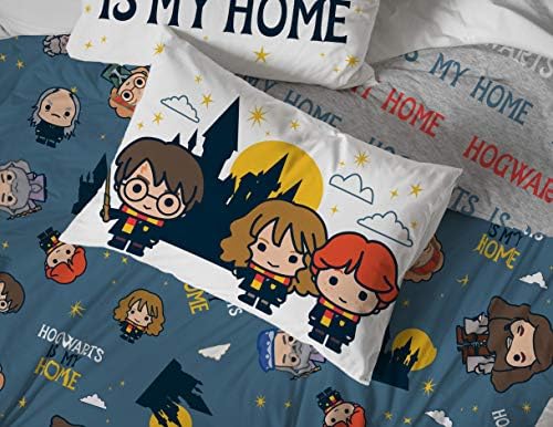 Jay Franco Harry Potter is My Home 5 Piece Full Bed Set - Bedding Features Harry, Ron, Hermoine, Hagrid, and Dumbledore