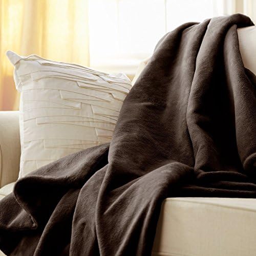 Sunbeam Electric Throw Royal Luxe Microplush Heated Blanket, 4 Heat Settings, 4-Hour Auto Shut-Off, Fast Heating, Warm and Cozy, Walnut Color, 50" x 60"