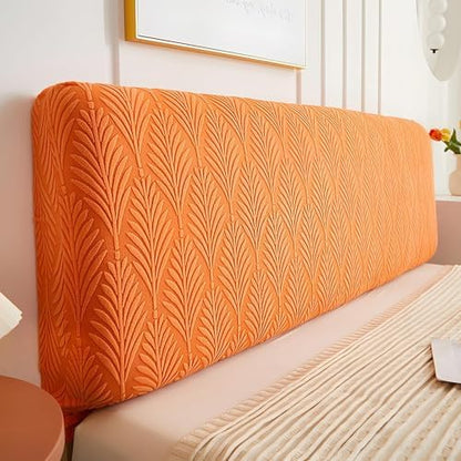 EFELIM Stretch Headboard Covers for Queen Cal King Size Bed Headboard Slipcover, Jacquard Bed Head Cover Dustproof Protector Cover for Bedroom Décor (Orange,King:78.7in)