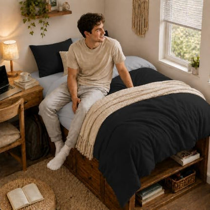 Anluoer Twin Comforter Set, 5 Piece Bed in a Bag Twin Bedding Sets