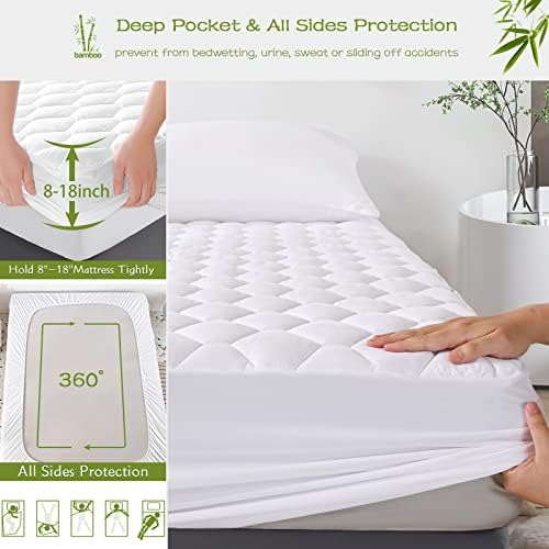 GRT Full Mattress Protector Waterproof, Full Mattress Pad Rayon from Bamboo