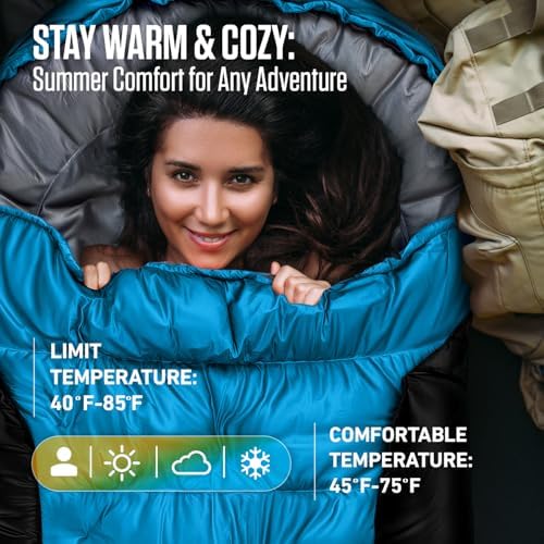 VENTURE 4TH Backpacking Sleeping Bag for Camping - Single, XXL & Double