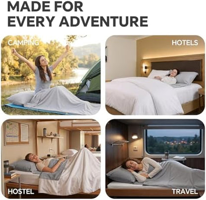 Sleeping Bag Liner,Extra Wide Travel Sheets for Hotel,3 Size