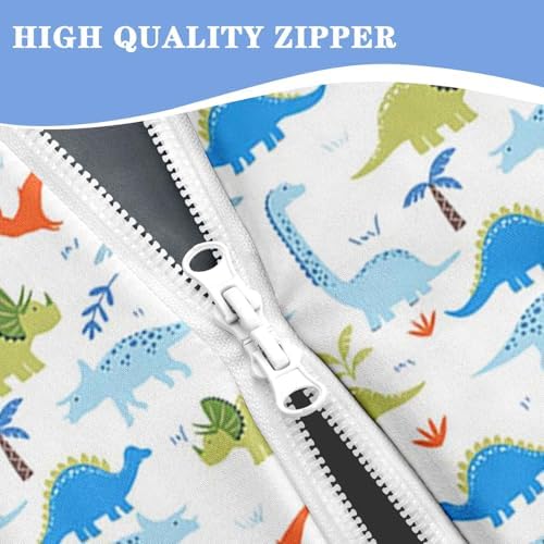 Nesker Dinosaur Twin Zipper Bedding for Boys, 3-Piece-All-in-one