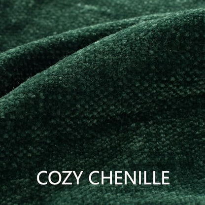 Chenille Throw Blanket for Couch 50" x 60", Dark Green