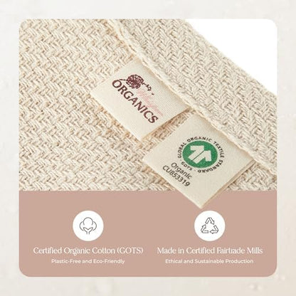 100% Organic Cotton Blanket - GOTS & Fairtrade Certified Organic Cotton Throw Blanket for Bed with a Heavy & Breathable Single Knit Weave - Great as Bedspread or Coverlet (Natural, King/Cal King)
