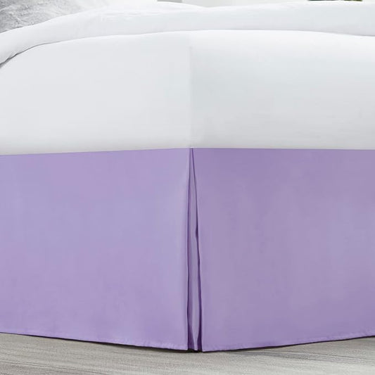 Nestl Lavender Twin Bed Skirt - Twin Size Bed Skirt 14 Inch Drop - Brushed Microfiber Bed Skirts - Hotel Quality Pleated Bed Skirt - Shrinkage & Fade Resistant