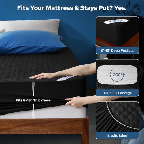 BEDLORE Waterproof Twin XL Mattress Protector, Deep Pocket, College Dorm