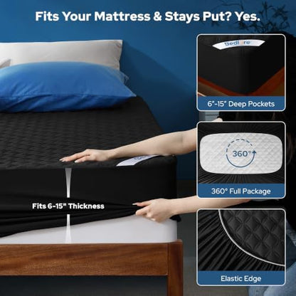 BEDLORE Waterproof Twin XL Mattress Protector, Deep Pocket, College Dorm