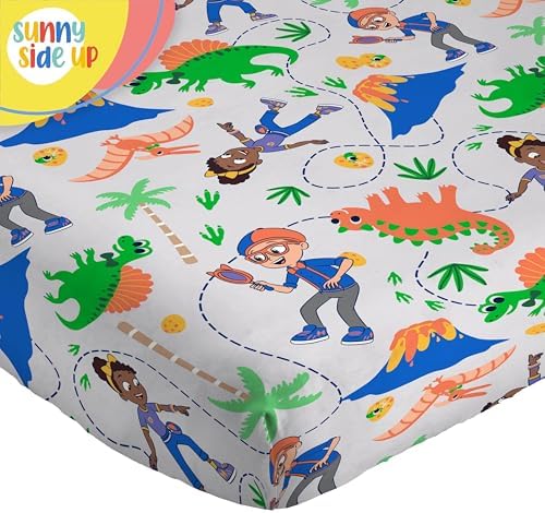 Sunny Side Up Kids Sheet Set Includes Sheets and Pillow Cover - 100% Microfiber Bedding and Room Decor, Gray - Blippi, 3 Piece Twin