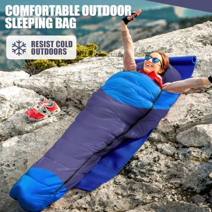 OBTANIM Sleeping Bags Portable Waterproof Camping Sleeping Bag for Adults Kids 4 Seasons Cold Weather or Warm Backpacking Hiking Travel Indoor Outdoor Use