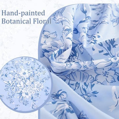 King Size Comforter Set 8 Pieces Blue Floral Bed in a Bag Comforter Sets