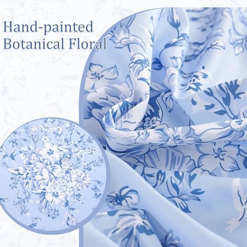 Queen Size Comforter Set 8 Pieces Blue Floral Bed in a Bag Comforter Sets