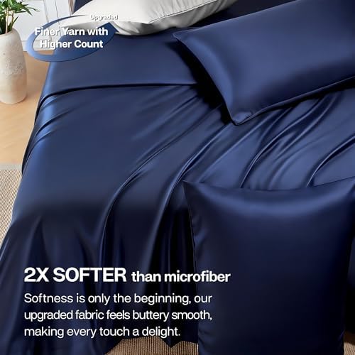 MR&HM King Size Sheet Set 4 Pieces, Rayon Derived from Bamboo Blend