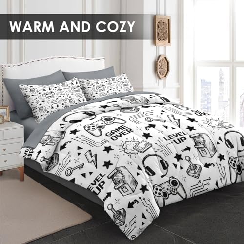 WeCozy 5 Pieces Twin Comforter Set for Boys - Gaming Bedding for Kids