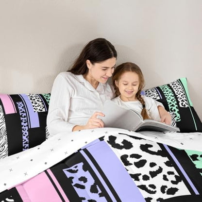 Feelyou Animal Print Leopard Safari Comforter Set King Size Kids Boys Girls