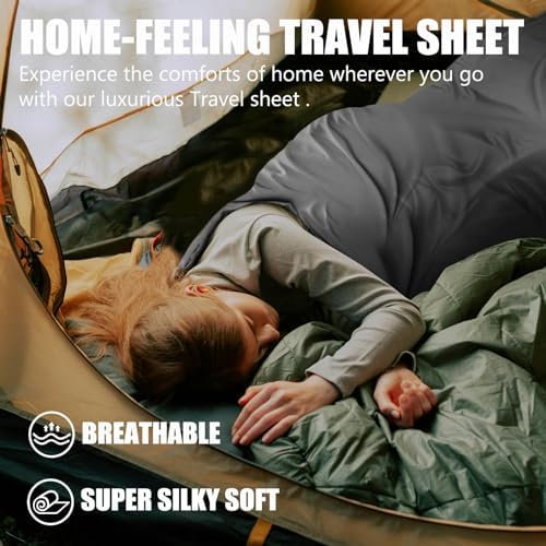 Frelaxy Ultralight Sleeping Bag Liner, Compact Travel Sheet, 3 Sizes