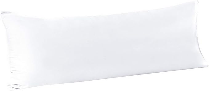 FLXXIE Body Pillow Cover - Super Soft Microfiber 20x54 Body Pillow Case - Envelope Closure, Wrinkle, Stain Resistant 20x54 Long Pillowcase, White