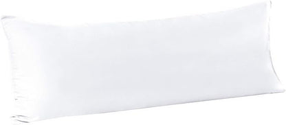 FLXXIE Body Pillow Cover - Super Soft Microfiber 20x54 Body Pillow Case - Envelope Closure, Wrinkle, Stain Resistant 20x54 Long Pillowcase, White