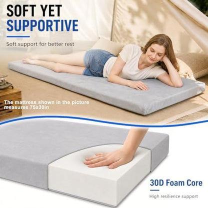 Foam Camping Mattress, Portable Sleeping Pad with Carrying Bag