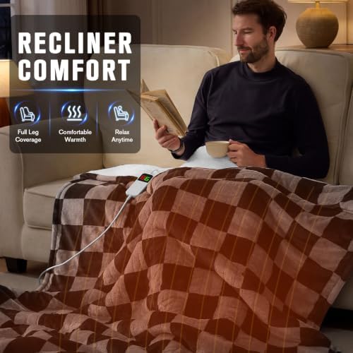 Black Grey Electric Blanket Heated Twin 62"X84", Heating Blanket Twin