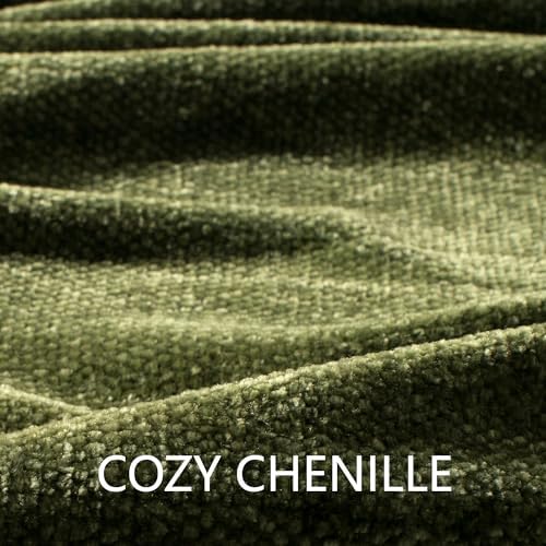 Chenille Throw Blanket for Couch 50" x 60", Olive Green