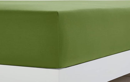 Clara Clark Bed Sheets, Premier 1800 Series 4 Piece Bed Sheet Set, Deep Pocket, Wrinkle, Fade, Stain Resistant, Luxury Soft Bedding Sheets & Pillowcases, Twin, Calla Green