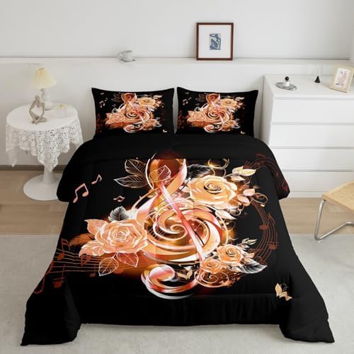 Feelyou Music Note Comforter Set Queen Size
