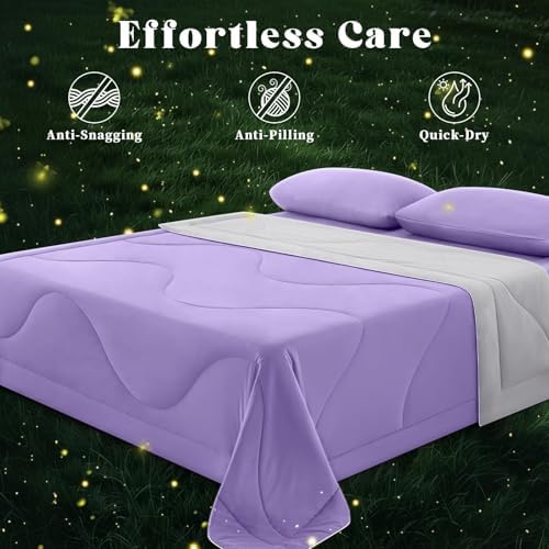 Cooling Comforter Queen Size for Hot Sleepers，90″x108″, Purple