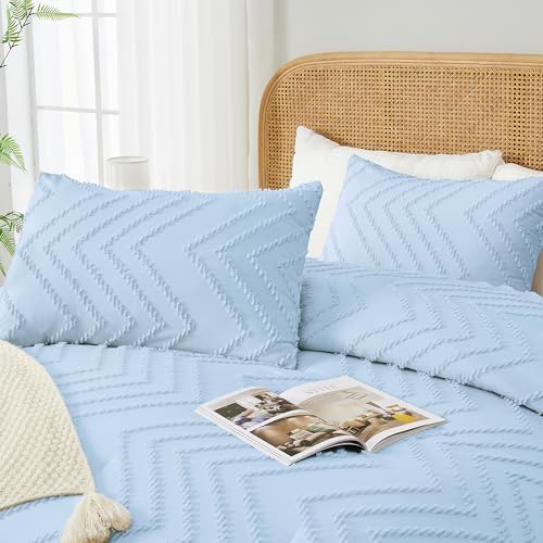 Andency Light Blue Comforter Set King Size, 3 Pieces Soft Bedding Set