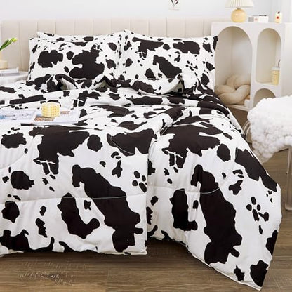 Viviland Kids Twin Bedding Sets, Boys Comforter, Cow Print