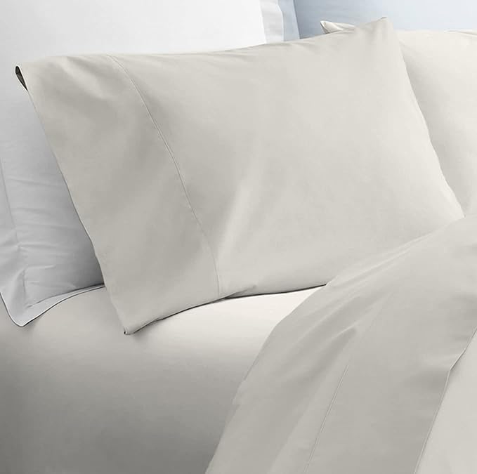 YIYEA California King Pillow Cases Set of 4, Ultra Soft 1800TC Hotel Quality Double Brushed Microfiber Embroidered Pillowcases, Envelope Closure, Fade Resistant (20"x40", Ivory)